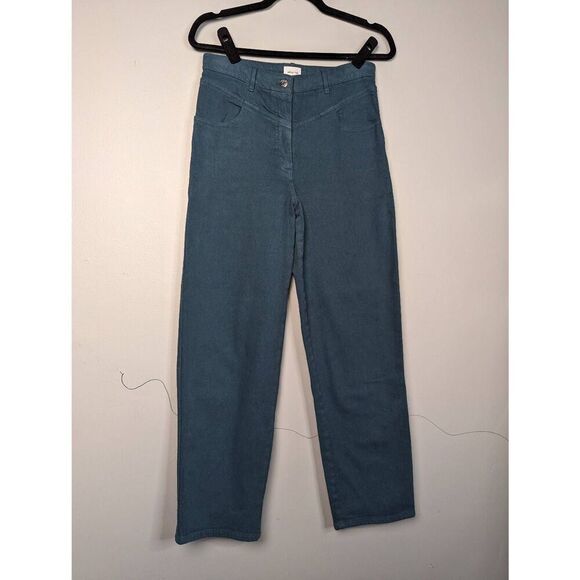 Aritzia Wilfred Free high-rise straight leg teal jeans size 8 - Picture 1 of 7